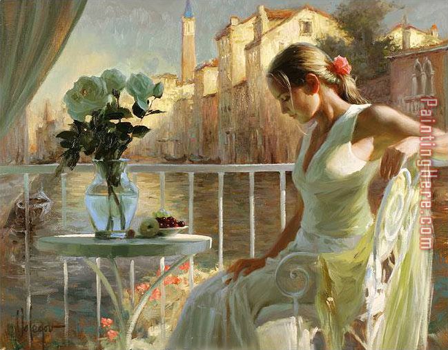 Girl in Venice painting - Vladimir Volegov Girl in Venice art painting